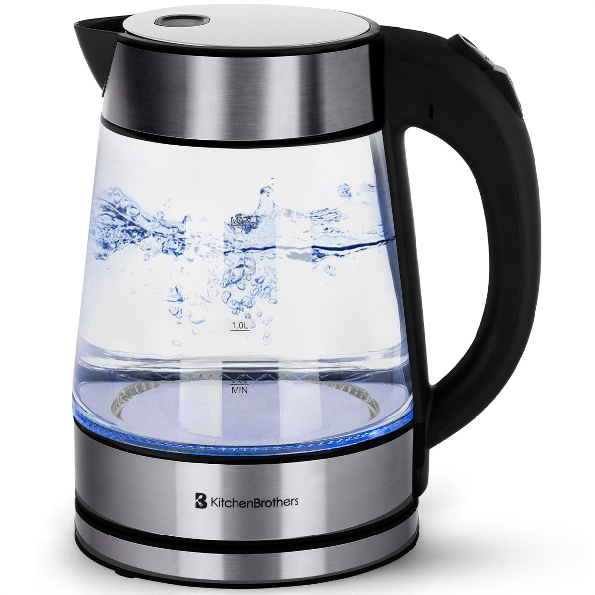 KitchenBrothers Glazen Waterkoker Retro 1,7L