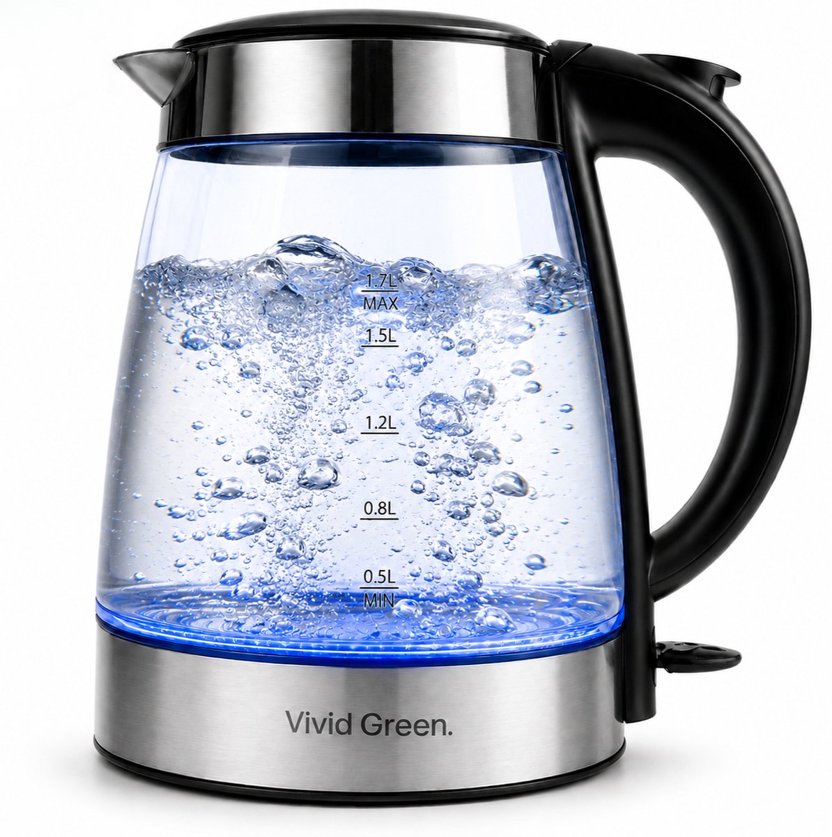 Vivid Green Glazen Waterkoker 1,7L LED