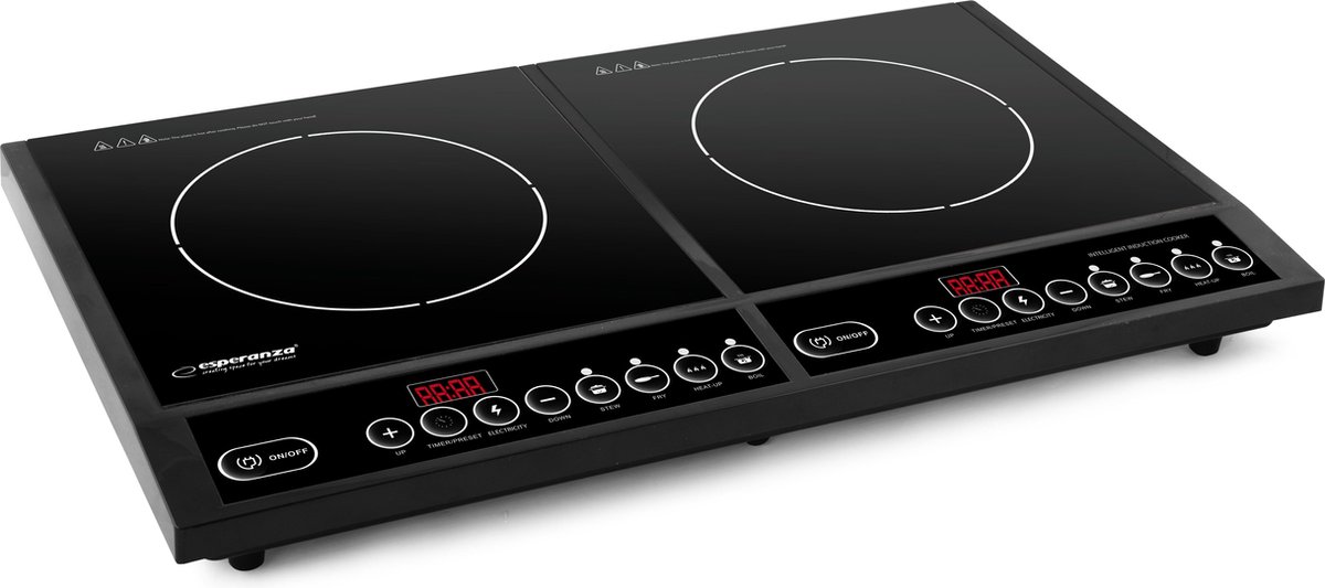 Esperanza EKH008 vrijstaande inductie kookplaat met 2 platen